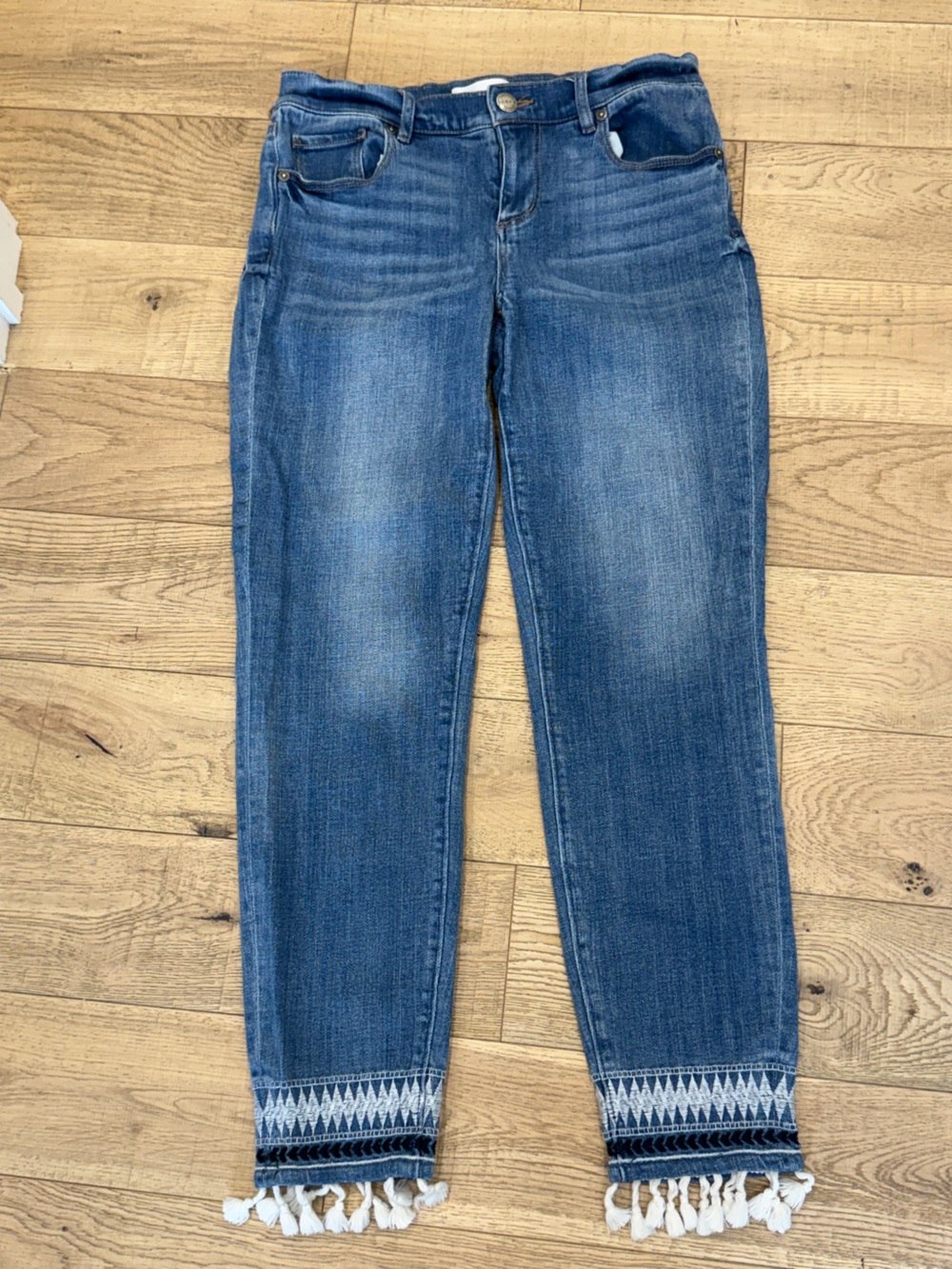 Loft Embellished Hem Jeans size 4